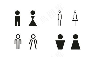 矢量创意男女厕所卫生间标识图片