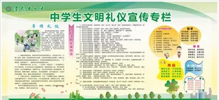 中学生文明礼仪展板图片
