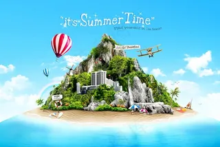 热带海岛海报图片