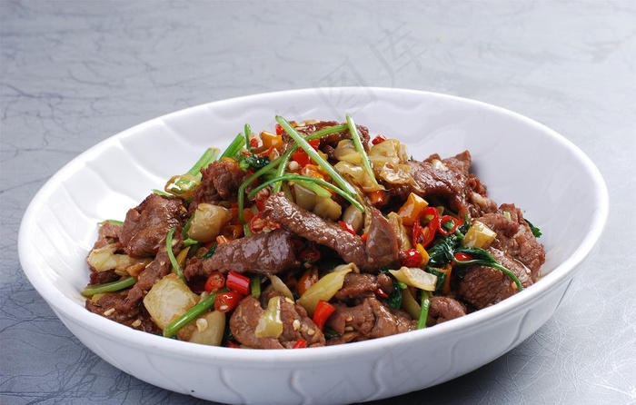 瓜干炒黄牛肉图片