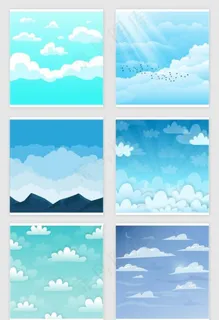 矢量白云天空图片