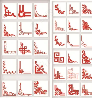 中式欧式花纹边框中国风边角装饰图片