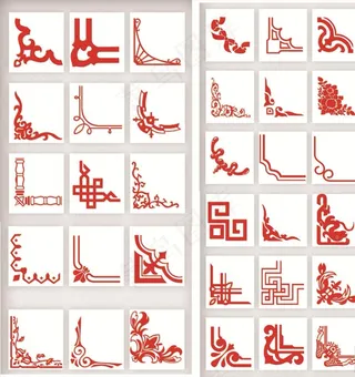 中式欧式花纹边框中国风边角装饰图片