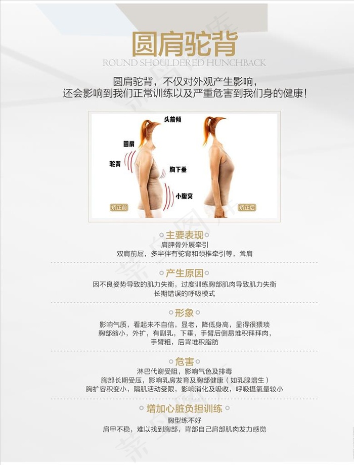 圆肩驼背图片cdr矢量模版下载