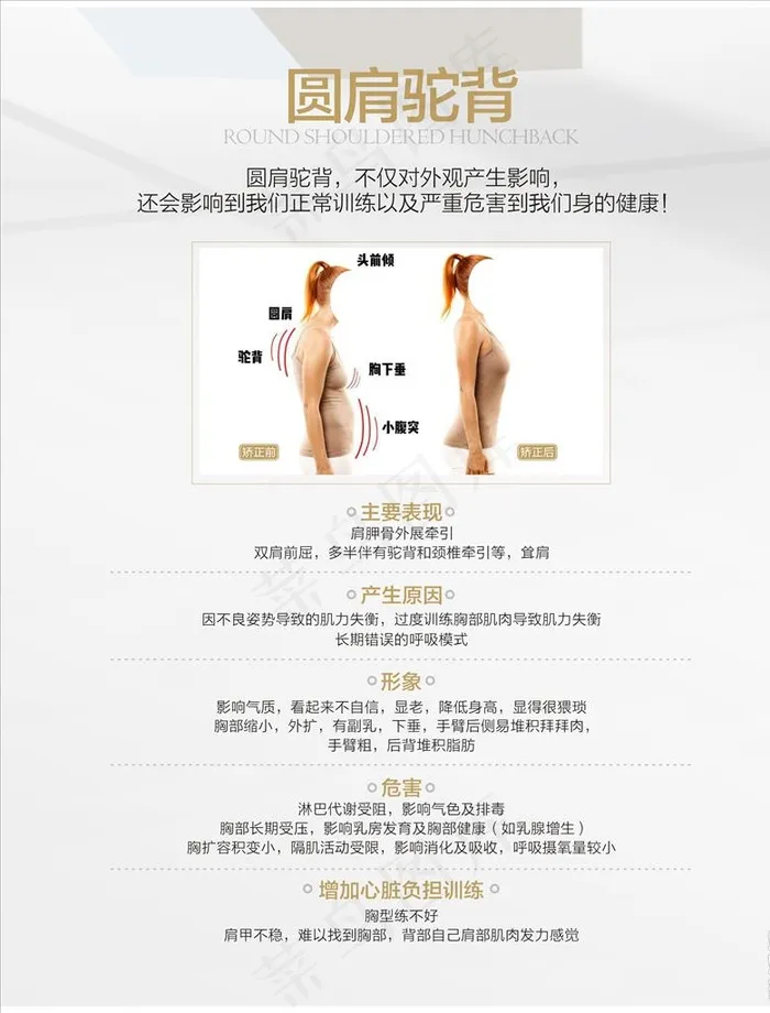 圆肩驼背图片cdr矢量模版下载