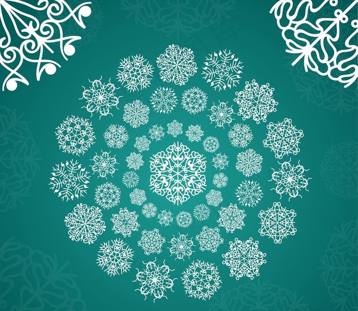 白色雪花装饰图片ai矢量模版下载