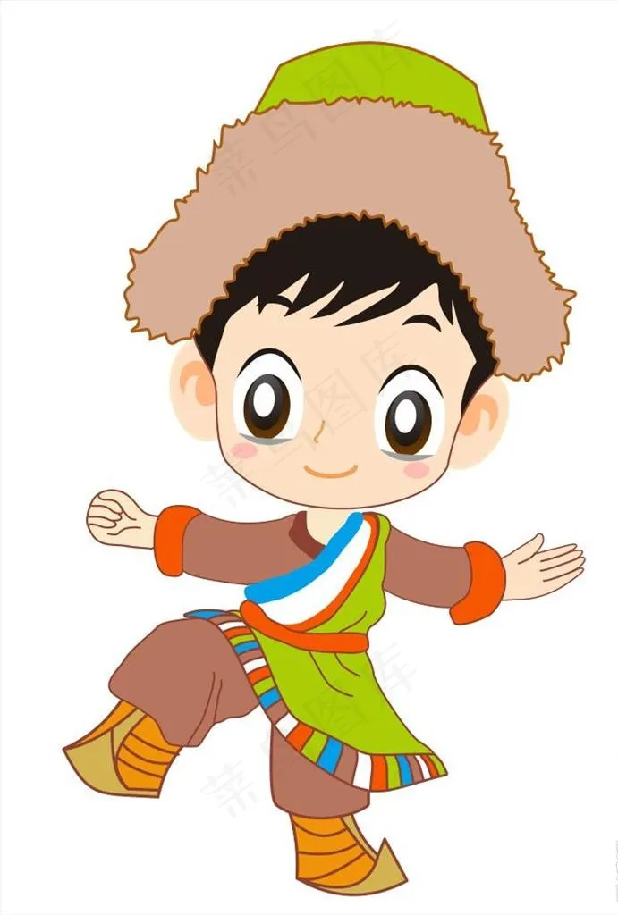 藏族儿童图片cdr矢量模版下载