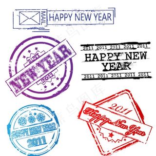 新的一年的邮戳图片