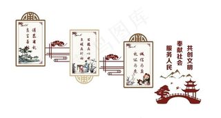 创文楼道宣传文化墙图片