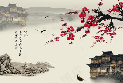 水墨背景墙图片