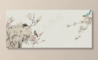 中国风手绘花鸟图片