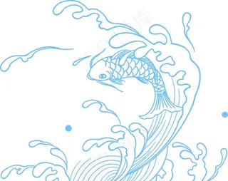 鲤鱼跃海浪图片