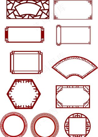 矢量红色边框图片