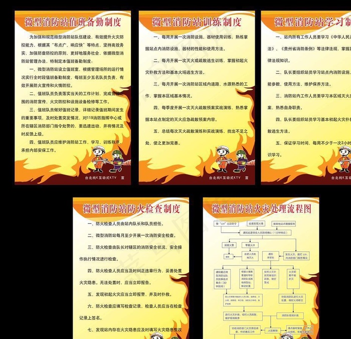 消防站制度 微型消防站图片(1701X2549(DPI:72))psd模版下载