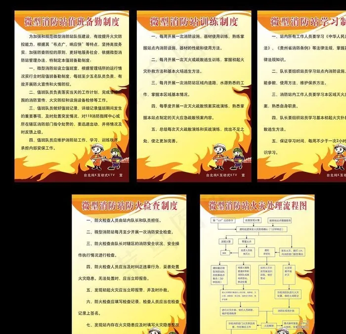消防站制度 微型消防站图片(1701X2549(DPI:72))psd模版下载