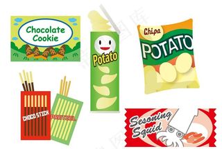 零食卡通插画图片