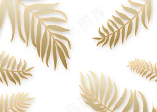 金色几何叶子背景墙图片