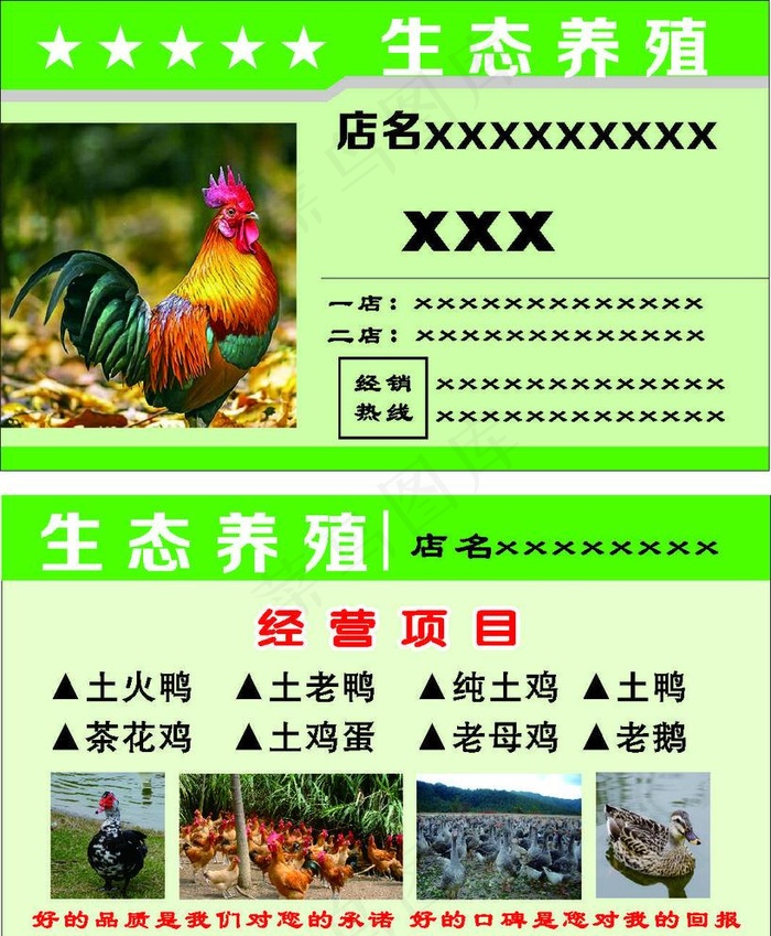 养鸡名片图片cdr矢量模版下载