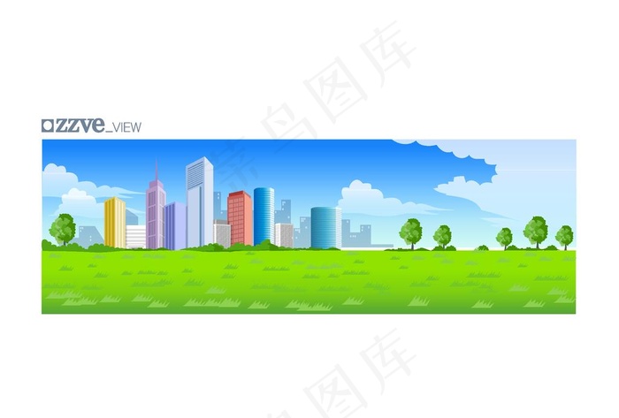 城市建筑图片ai矢量模版下载