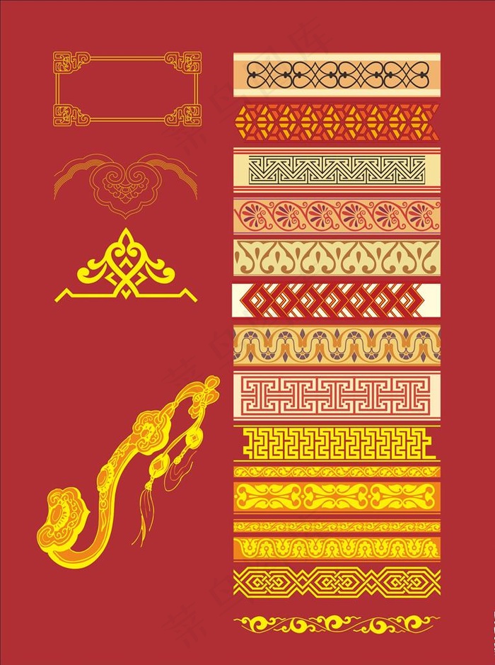 金色花边花纹图片