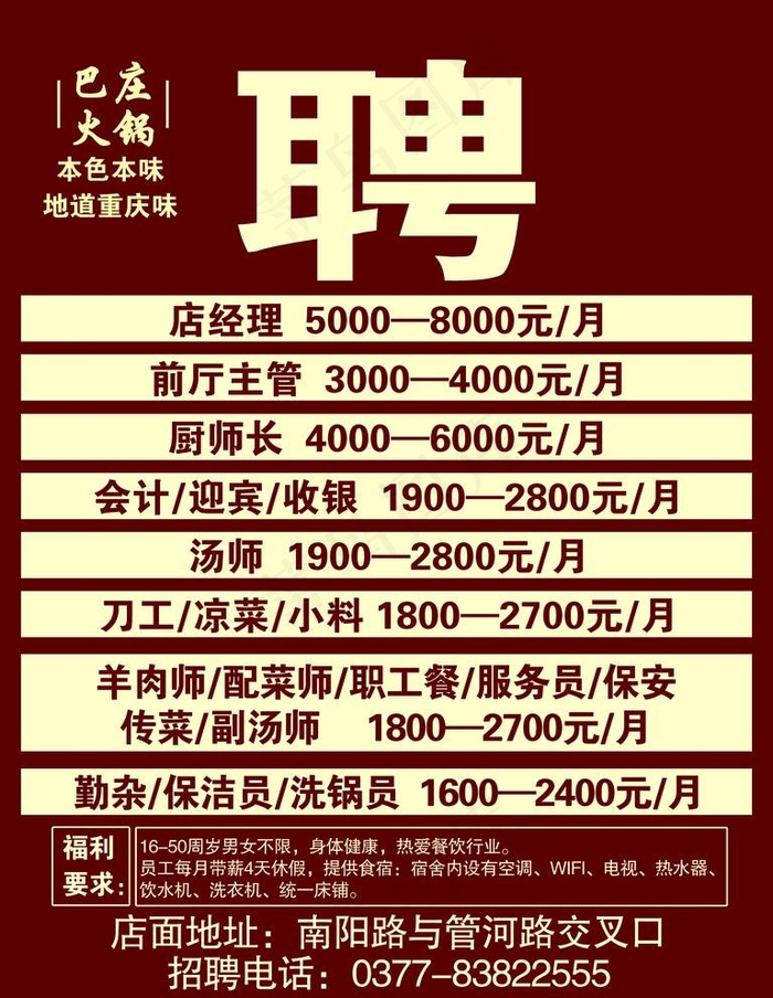 酒店饭店招聘图片psd模版下载
