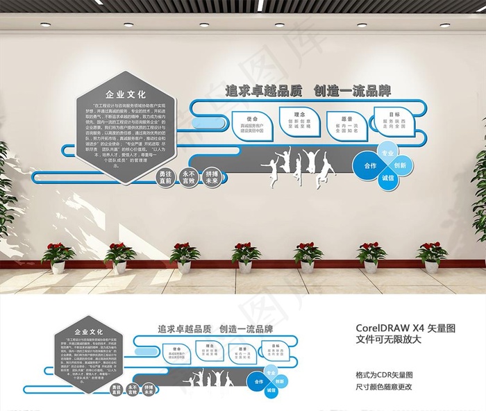 企业文化公司简介形象墙图片cdr矢量模版下载