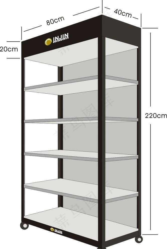 手绘展示架矢量尺寸图图片