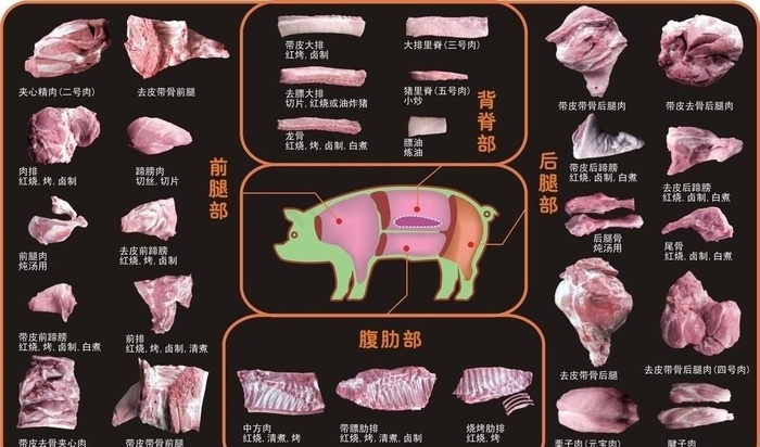 猪肉分割图片