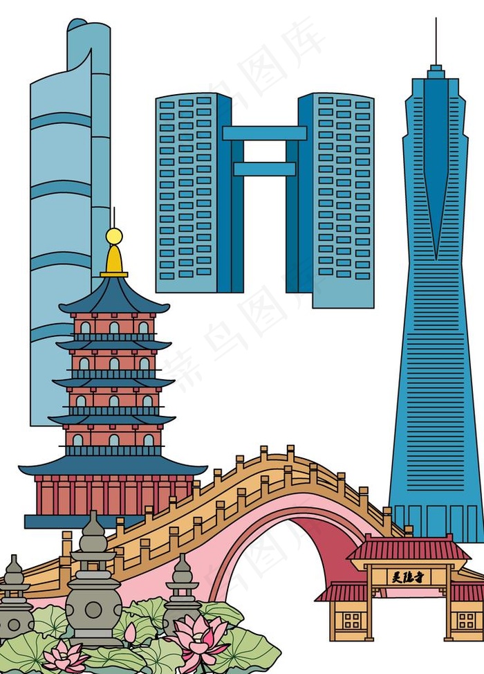 杭州图片ai矢量模版下载