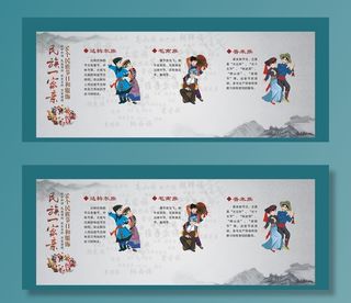 少数民族展板图片