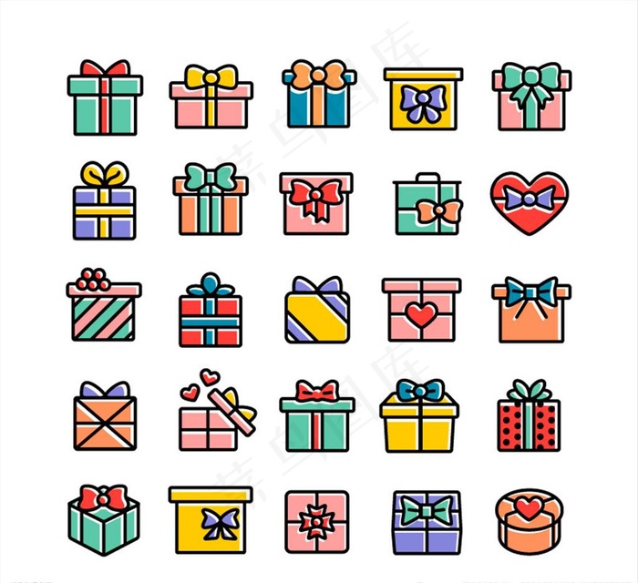 矢量礼物盒小图标图片