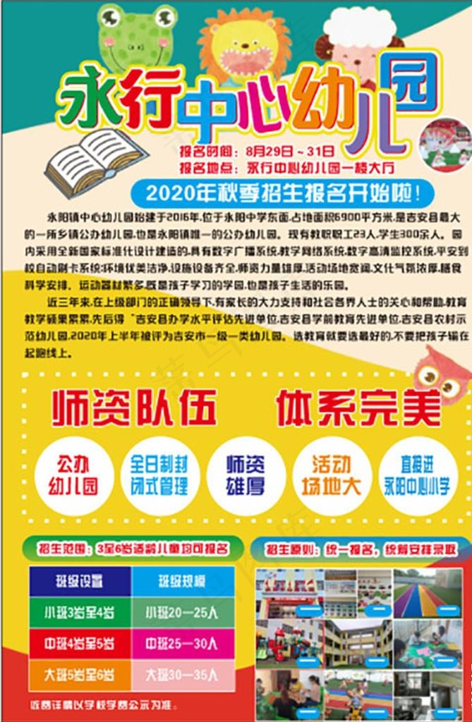 幼儿园招生海报图片(400X600)cdr矢量模版下载