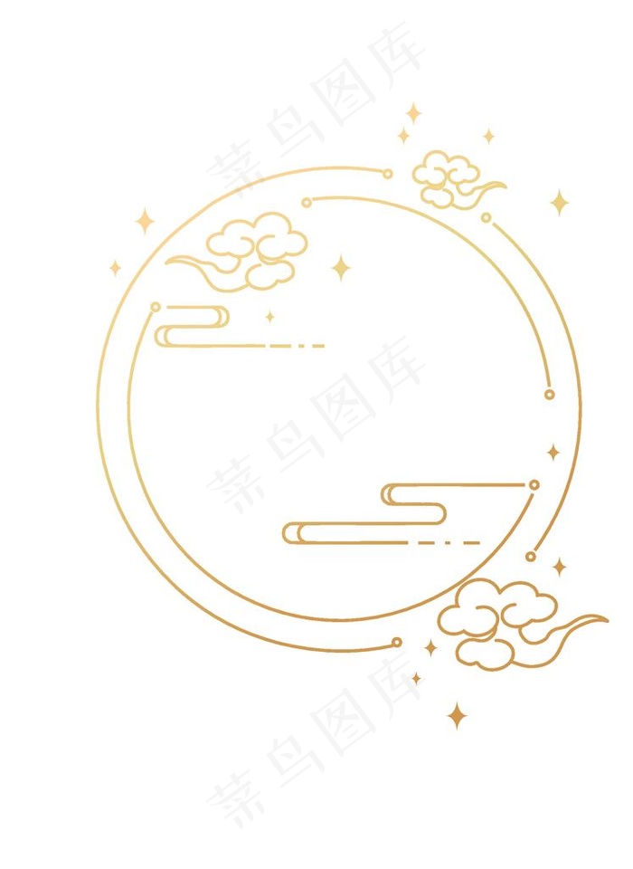 古风祥云边框图片ai矢量模版下载