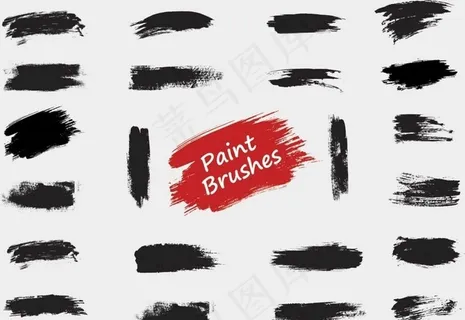 矢量水墨笔刷素材图片