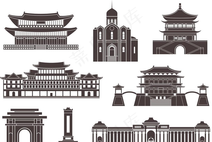 手绘建筑图片