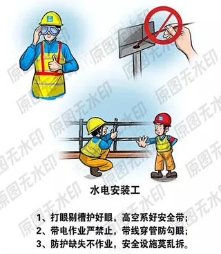 安全生产漫画各类操作员一水电工图片