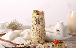 瓶子里的燕麦片图片