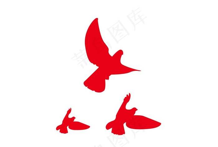 红色和平鸽图片