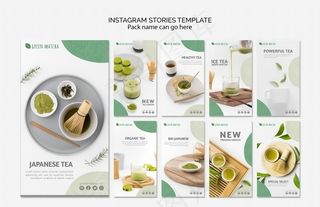 绿色抹茶产品展示H5模板设计图片