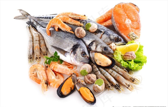 新鲜的海鲜食材图片