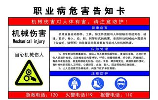 机械伤害告知卡图片