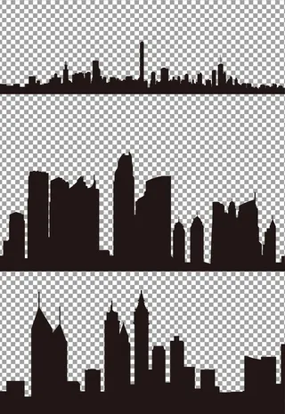 黑色城市建筑剪影图片