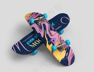 滑板展示样机模板图片