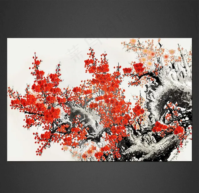 国画梅花图片(10630X7087(DPI:300))psd模版下载