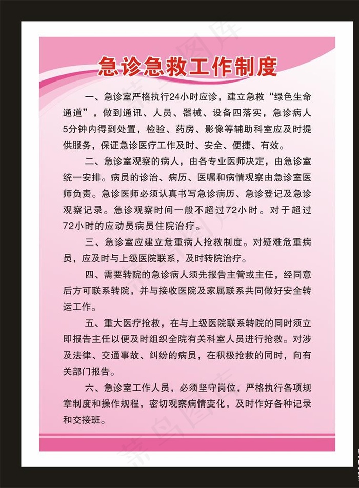 急诊急救工作制度图片cdr矢量模版下载