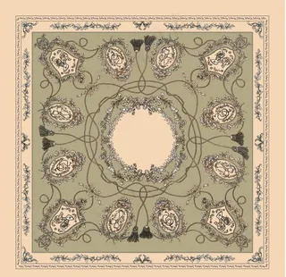 大牌印花方巾图片