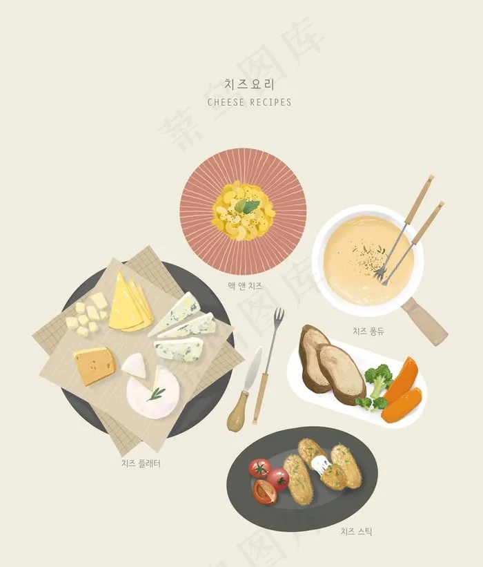 手绘美食海报图片psd模版下载