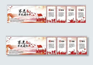 不忘初心牢记使命 党建文化墙图片