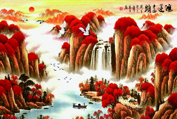 鸿运当头图片(6201X4370(DPI:50))psd模版下载