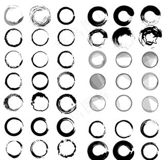 矢量水墨痕圆圈 边框图片
